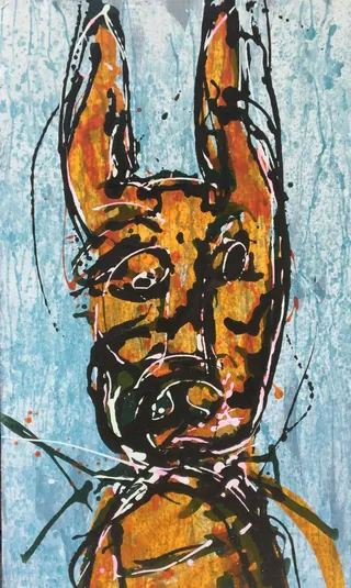 Painting of a dog by Kevin Landon